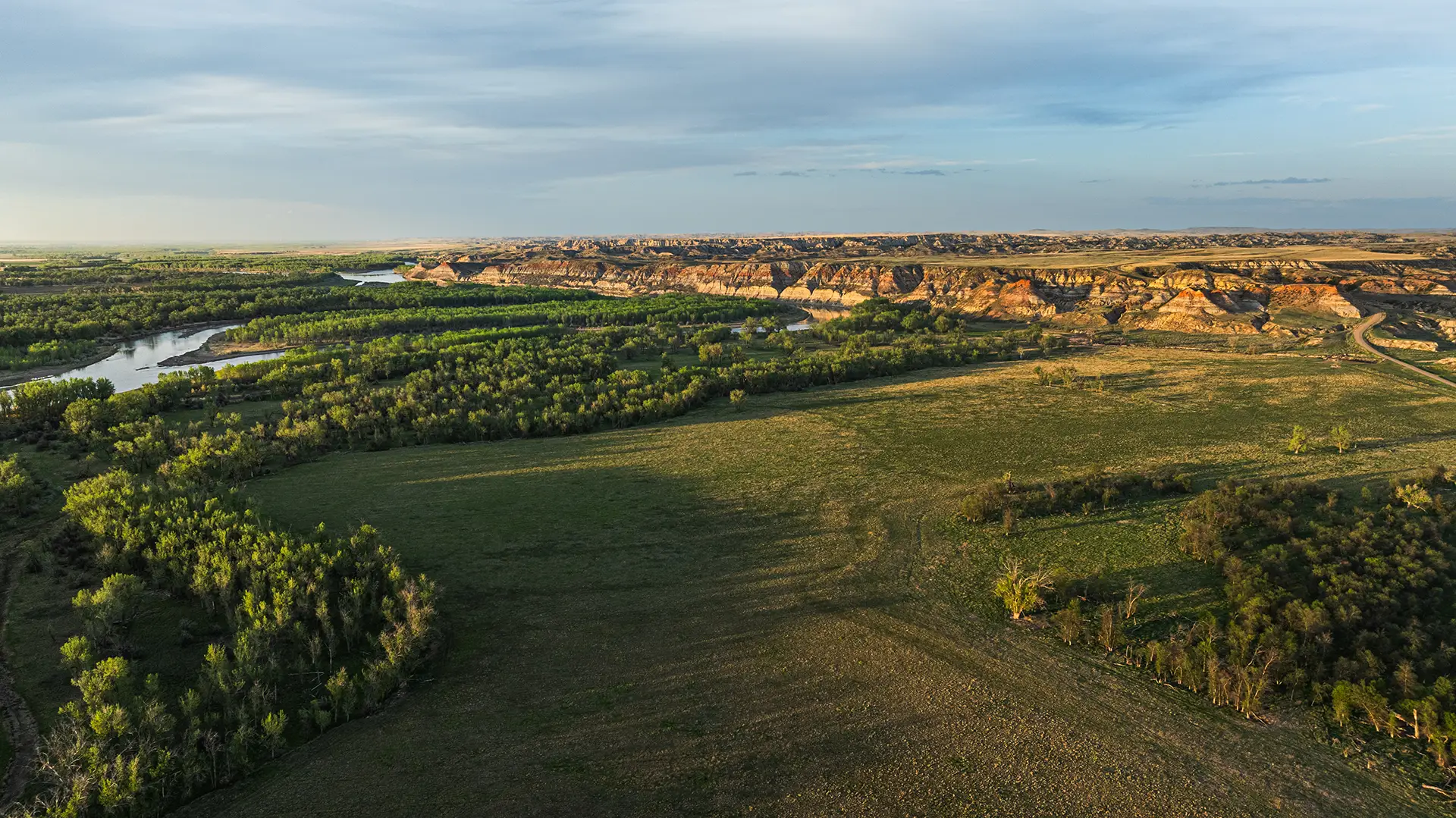 Evening light above the Yellowstone River